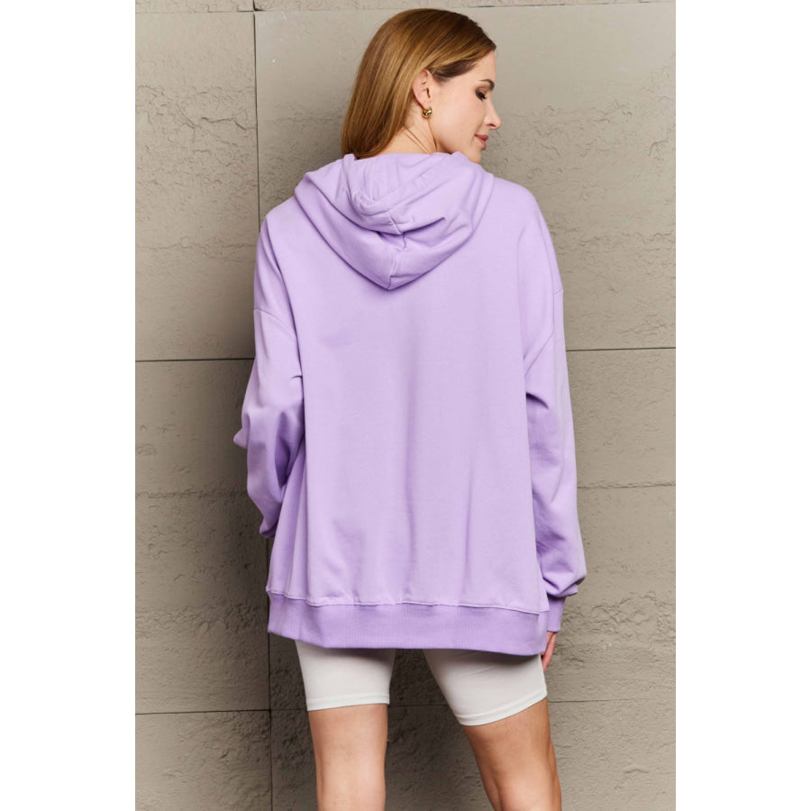 Full Size Drawstring Long Sleeve Hoodie Lavender / S Apparel and Accessories