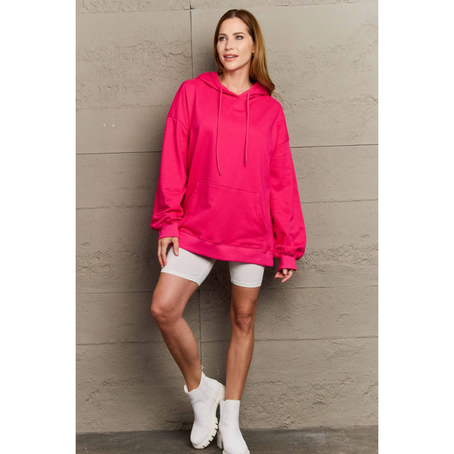 Full Size Drawstring Long Sleeve Hoodie Apparel and Accessories