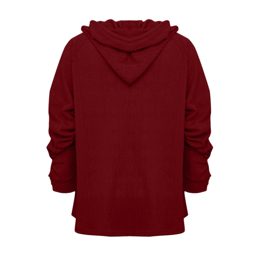 Full Size Drawstring Long Sleeve Hoodie Apparel and Accessories