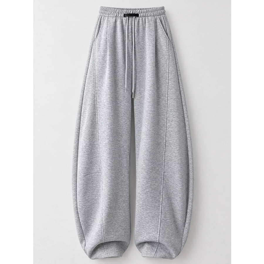 Full Size Drawstring Loose Fit Wide-Leg Sweatpants Plus Apparel and Accessories