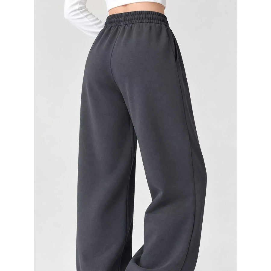 Full Size Drawstring Loose Fit Wide-Leg Sweatpants Plus Apparel and Accessories