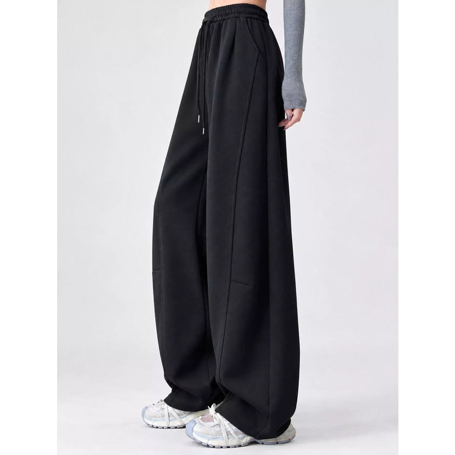 Full Size Drawstring Loose Fit Wide-Leg Sweatpants Plus Apparel and Accessories
