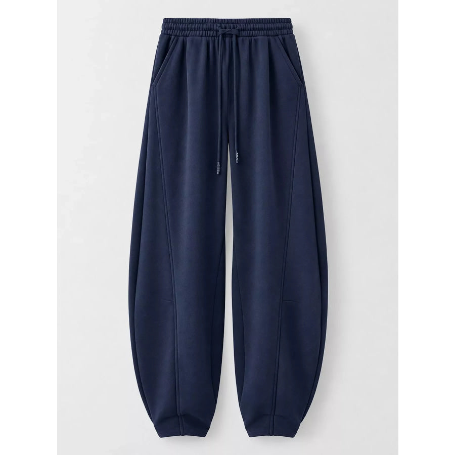 Full Size Drawstring Loose Fit Wide-Leg Sweatpants Plus Apparel and Accessories