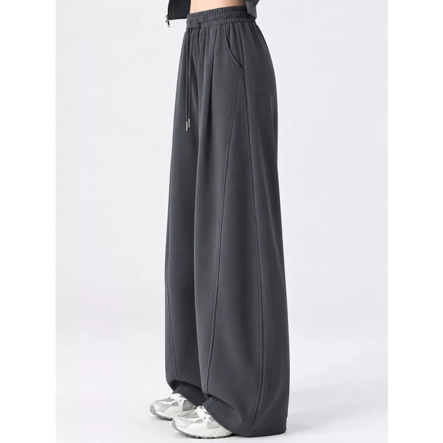 Full Size Drawstring Loose Fit Wide-Leg Sweatpants Plus Apparel and Accessories