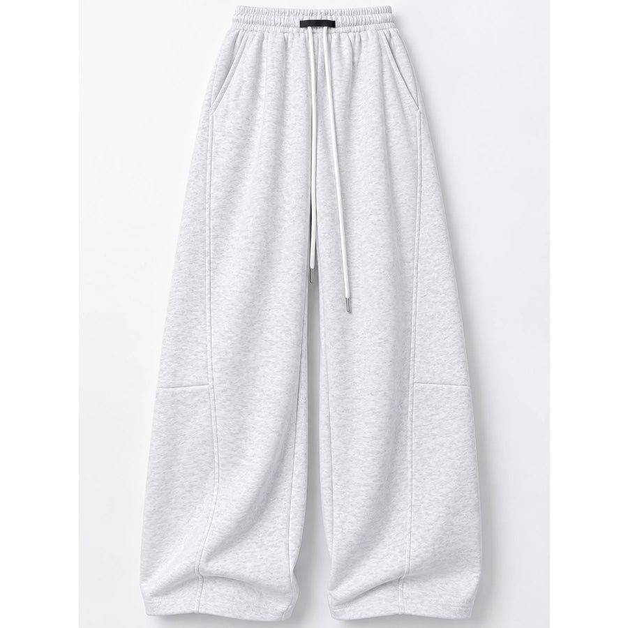 Full Size Drawstring Loose Fit Wide-Leg Sweatpants Plus Apparel and Accessories