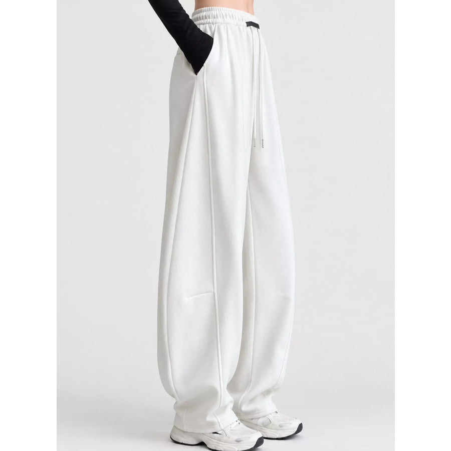 Full Size Drawstring Loose Fit Wide-Leg Sweatpants Plus Apparel and Accessories