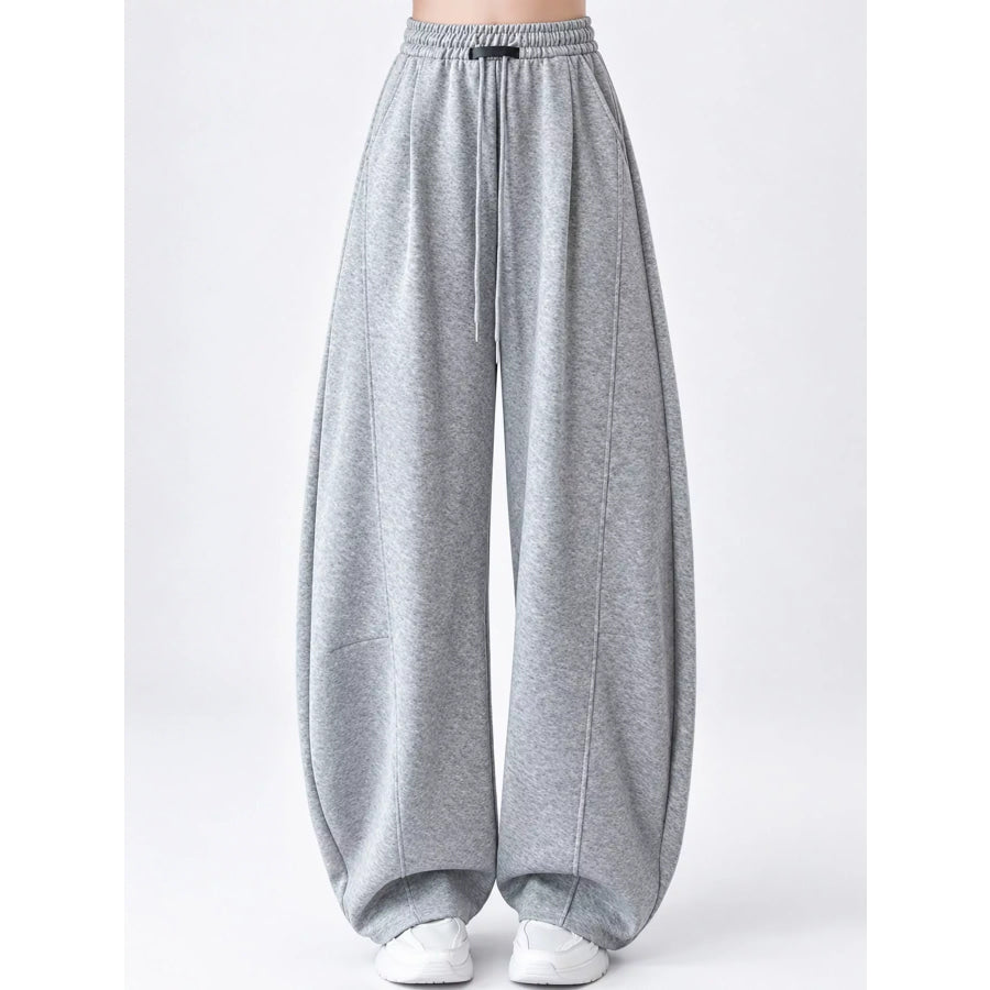 Full Size Drawstring Loose Fit Wide-Leg Sweatpants Plus Apparel and Accessories