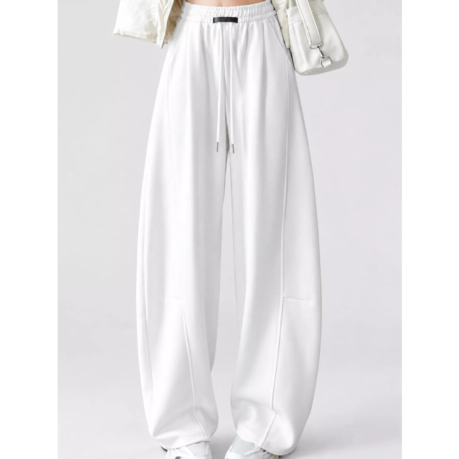 Full Size Drawstring Loose Fit Wide-Leg Sweatpants Plus Apparel and Accessories