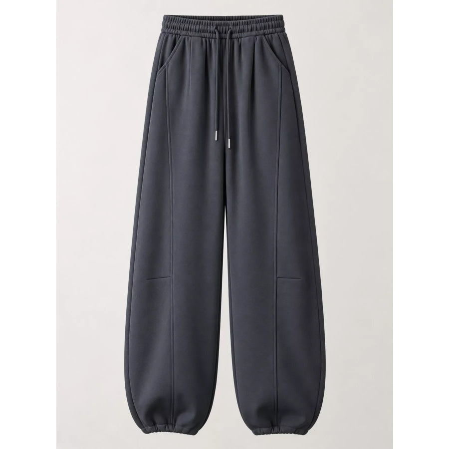 Full Size Drawstring Loose Fit Wide-Leg Sweatpants Plus Dark Gray-Spring And Fall-Tall / S Apparel Accessories