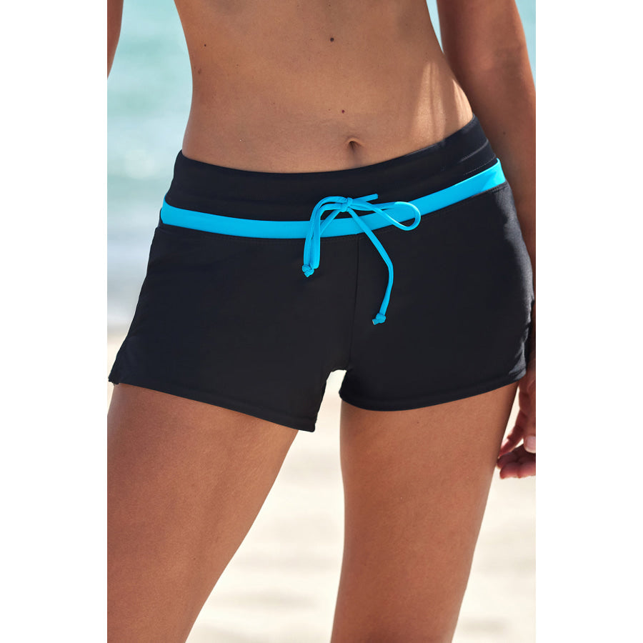 Full Size Drawstring Swim Shorts Black / S Apparel and Accessories