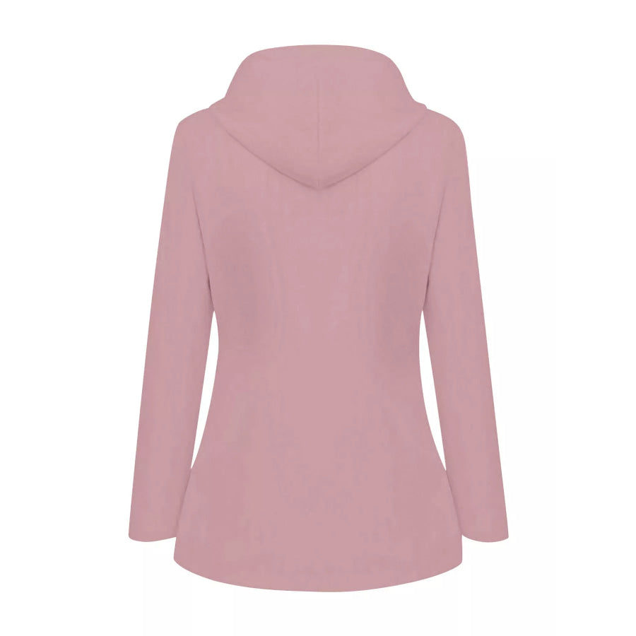 Full Size Drawstring Waterproof Hooded Outerwear Plus Apparel and Accessories