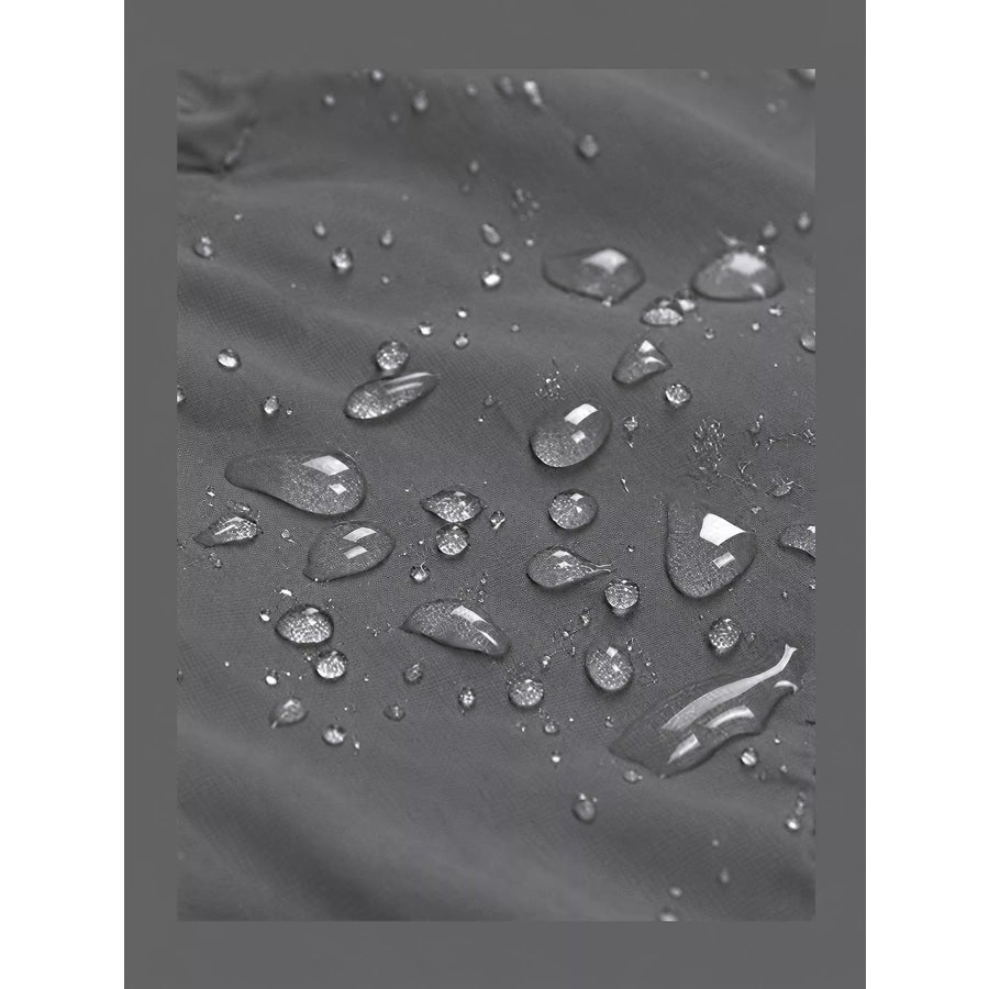 Full Size Drawstring Waterproof Hooded Outerwear Plus Apparel and Accessories