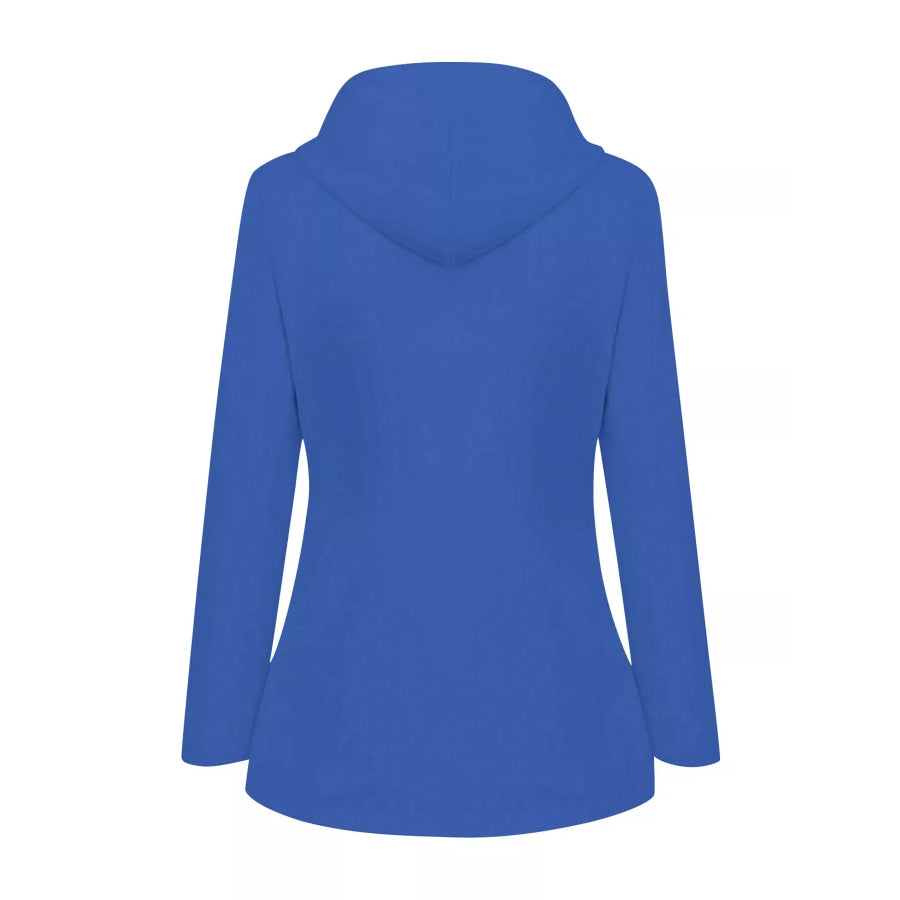 Full Size Drawstring Waterproof Hooded Outerwear Plus Apparel and Accessories