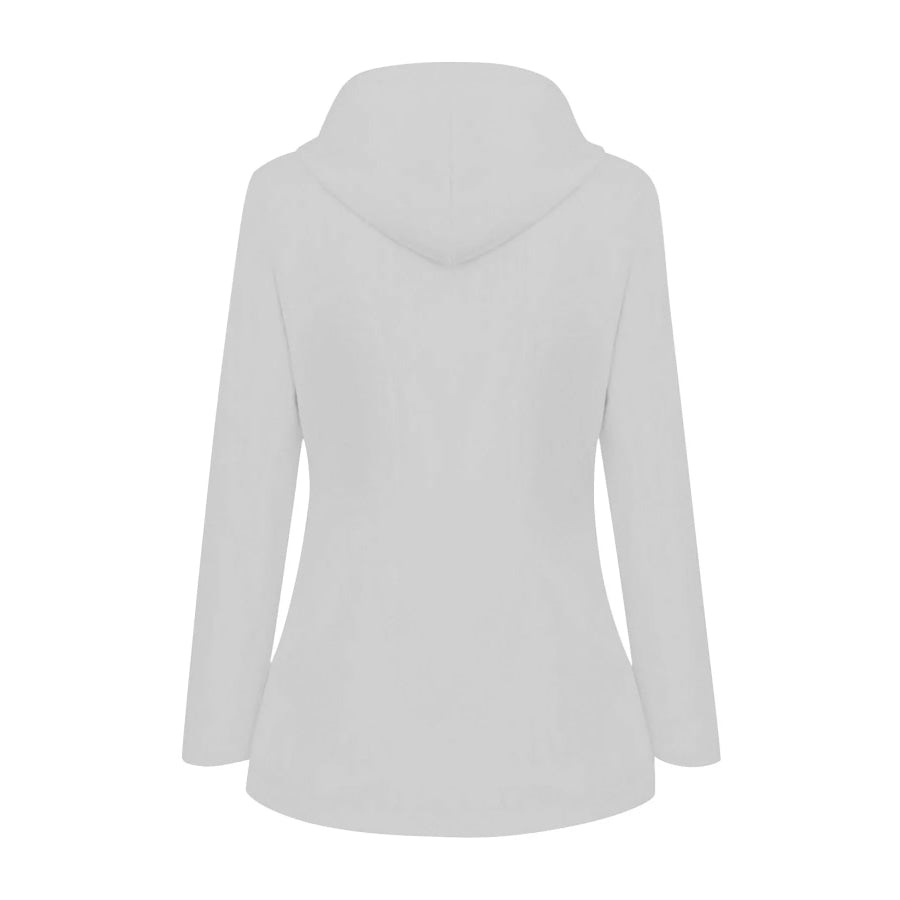 Full Size Drawstring Waterproof Hooded Outerwear Plus Apparel and Accessories