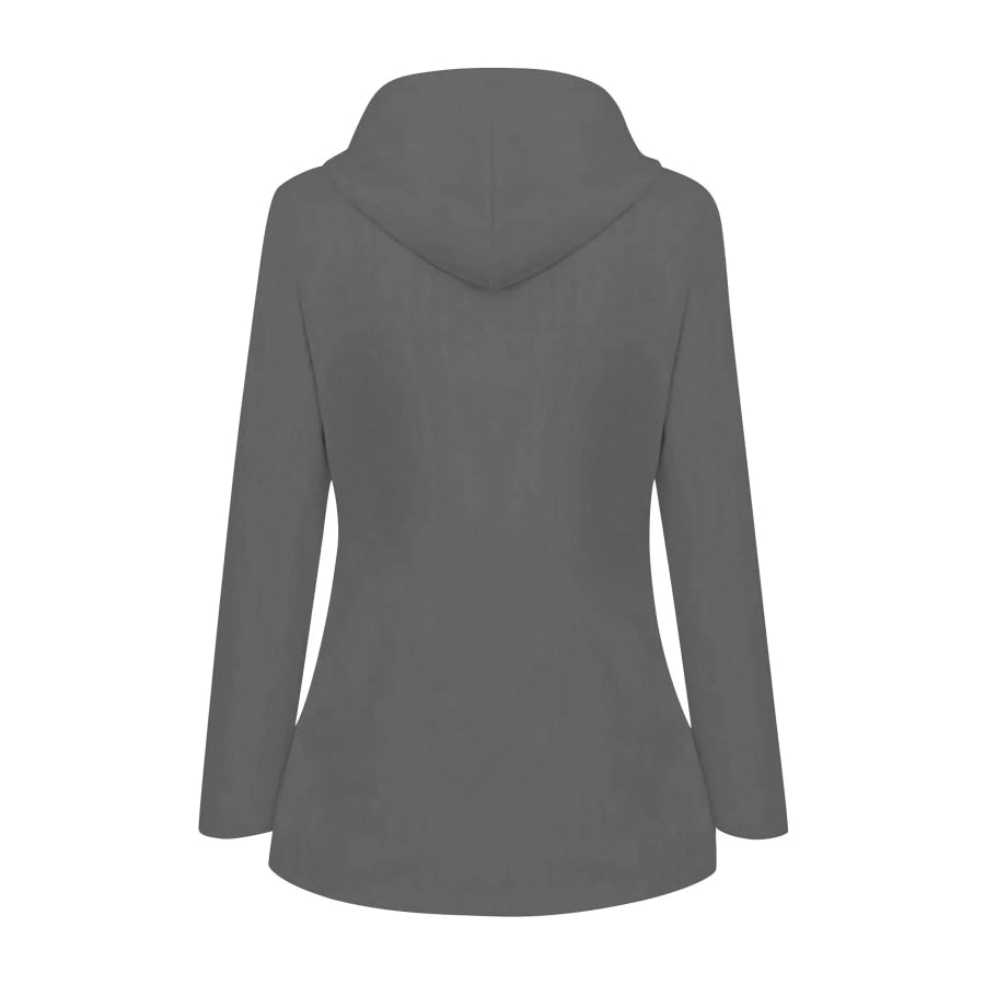 Full Size Drawstring Waterproof Hooded Outerwear Plus Apparel and Accessories