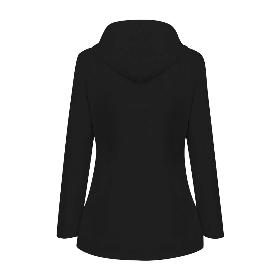 Full Size Drawstring Waterproof Hooded Outerwear Plus Apparel and Accessories
