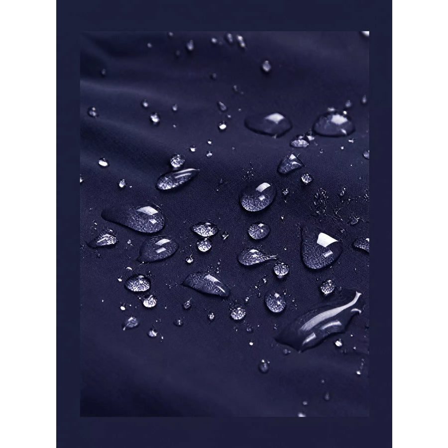 Full Size Drawstring Waterproof Hooded Outerwear Plus Apparel and Accessories