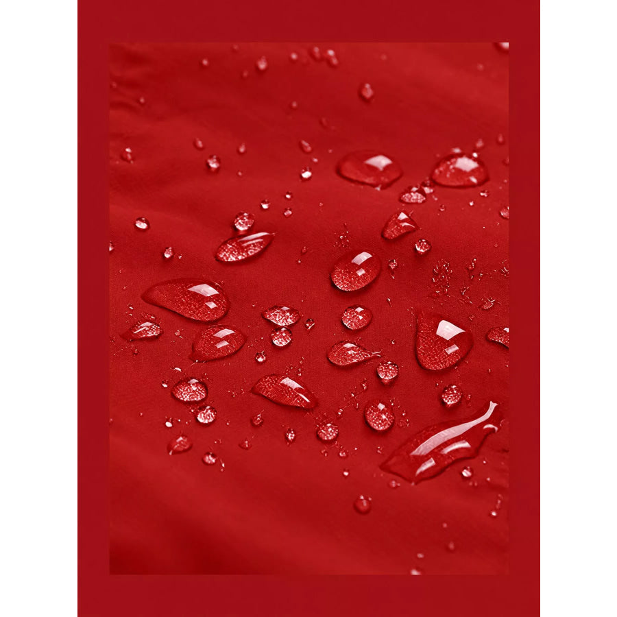Full Size Drawstring Waterproof Hooded Outerwear Plus Apparel and Accessories