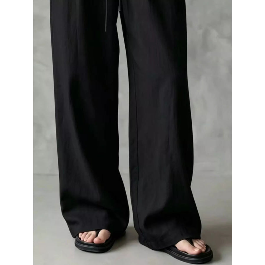 Full Size Drawstring Wide-Leg Casual Pants Plus Apparel and Accessories