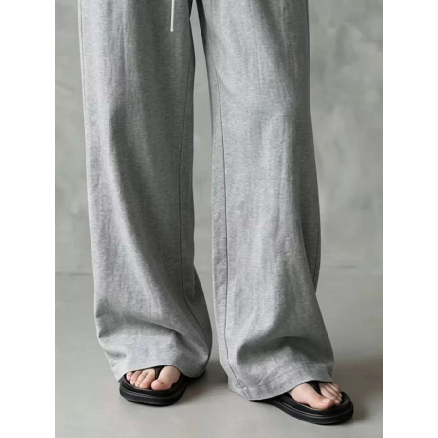Full Size Drawstring Wide-Leg Casual Pants Plus Apparel and Accessories