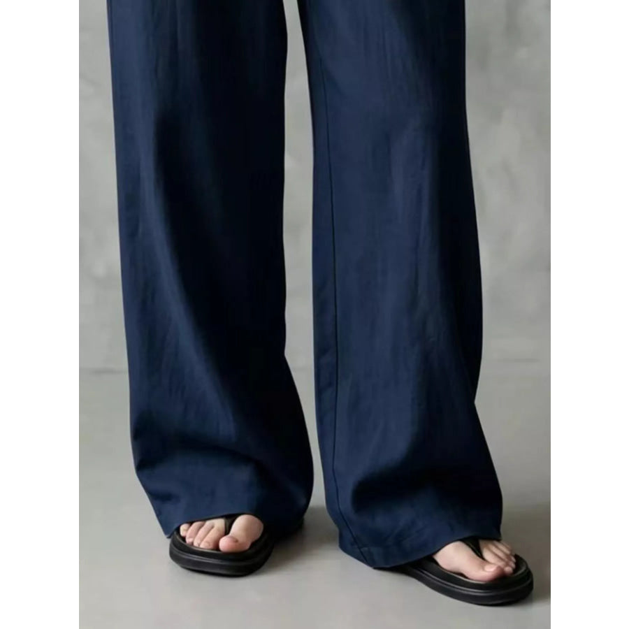 Full Size Drawstring Wide-Leg Casual Pants Plus Apparel and Accessories