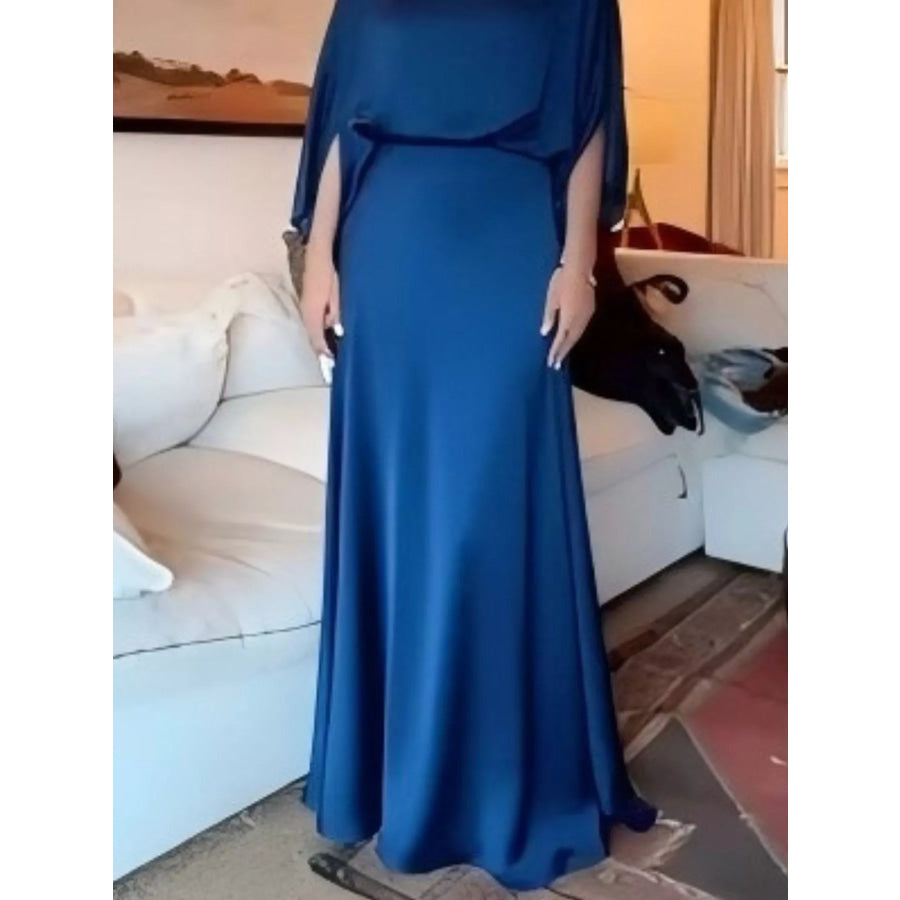 Full Size Elegant Batwing Sleeve Maxi Dress Plus Size Apparel and Accessories