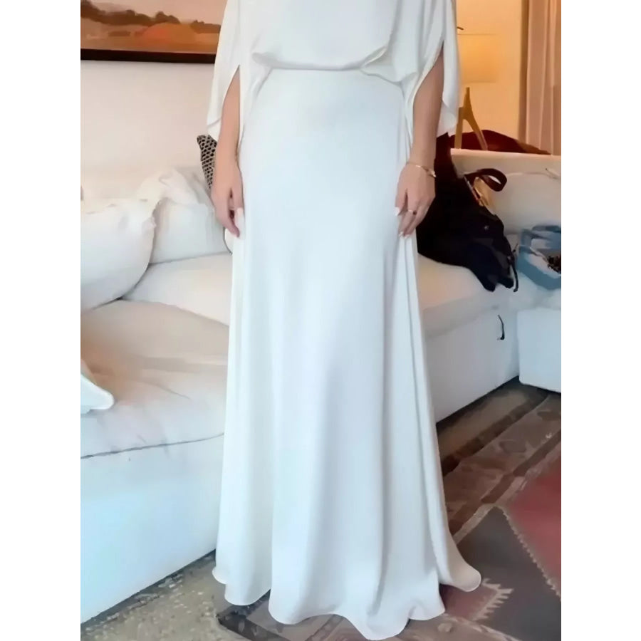 Full Size Elegant Batwing Sleeve Maxi Dress Plus Size Apparel and Accessories