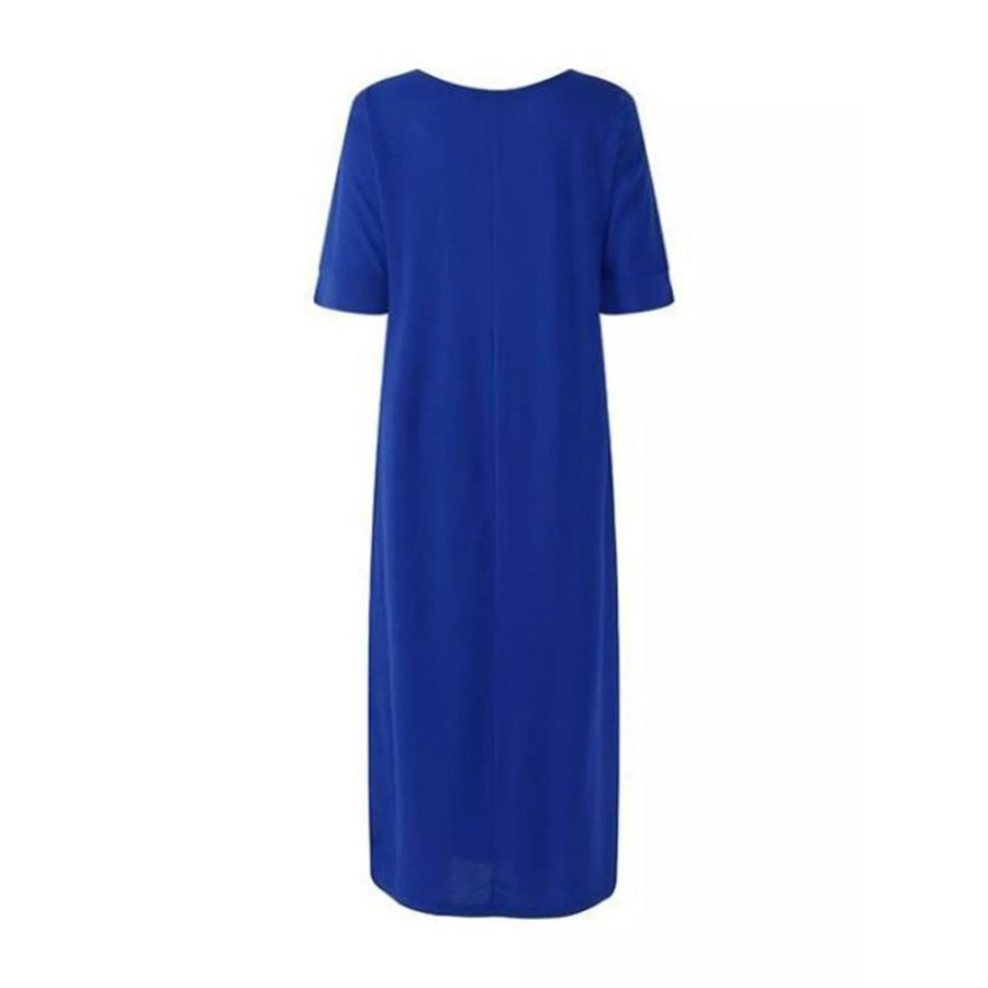 Full Size Elegant High-Slit Maxi Tunic Dress Plus Apparel and Accessories