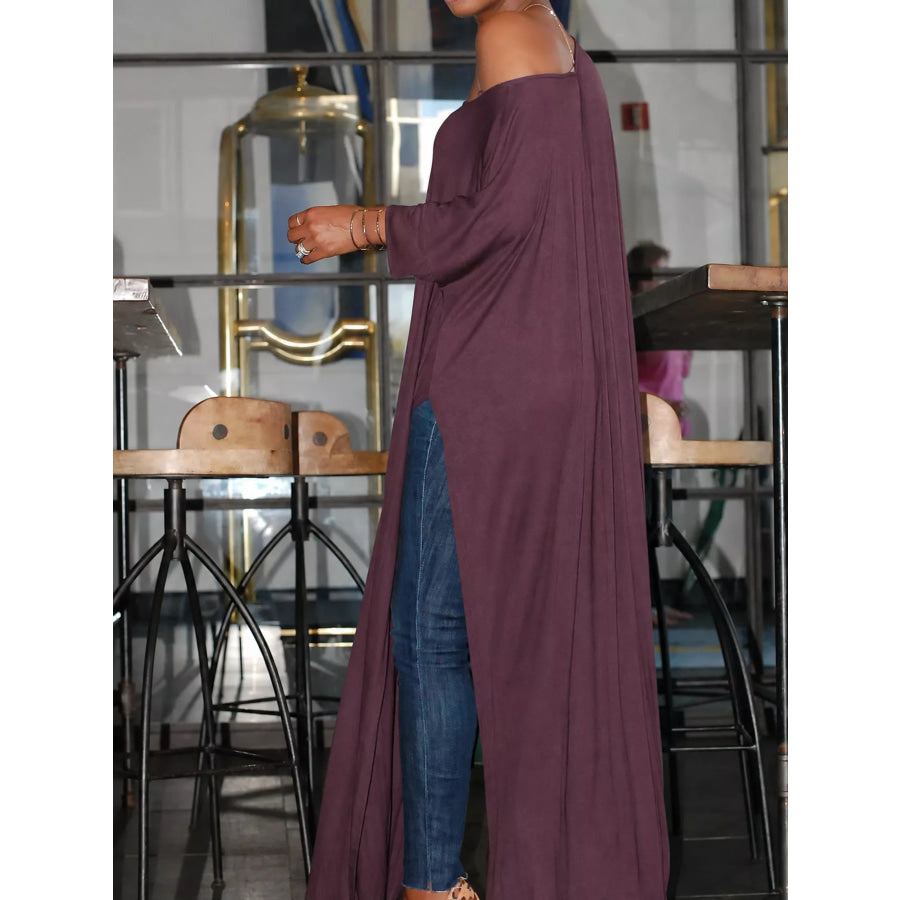 Full Size Elegant High-Slit Maxi Tunic Dress Plus Apparel and Accessories