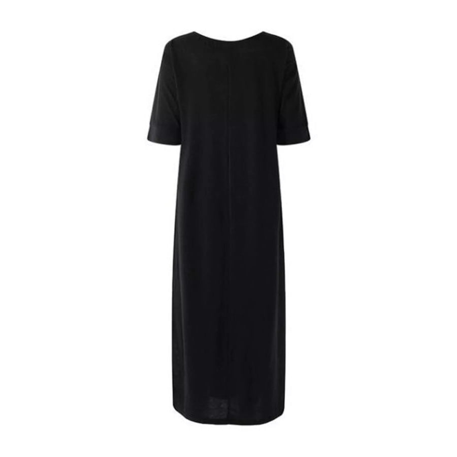 Full Size Elegant High-Slit Maxi Tunic Dress Plus Apparel and Accessories