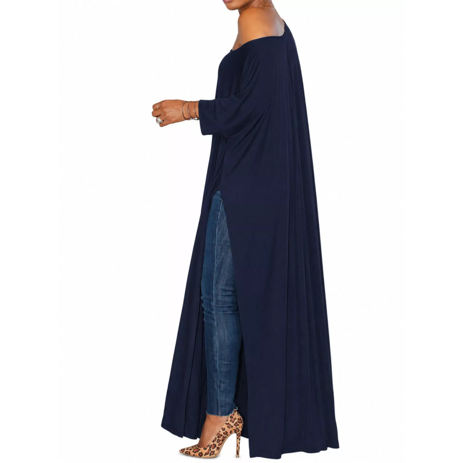 Full Size Elegant High-Slit Maxi Tunic Dress Plus Apparel and Accessories
