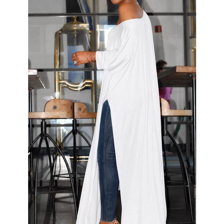 Full Size Elegant High-Slit Maxi Tunic Dress Plus Apparel and Accessories
