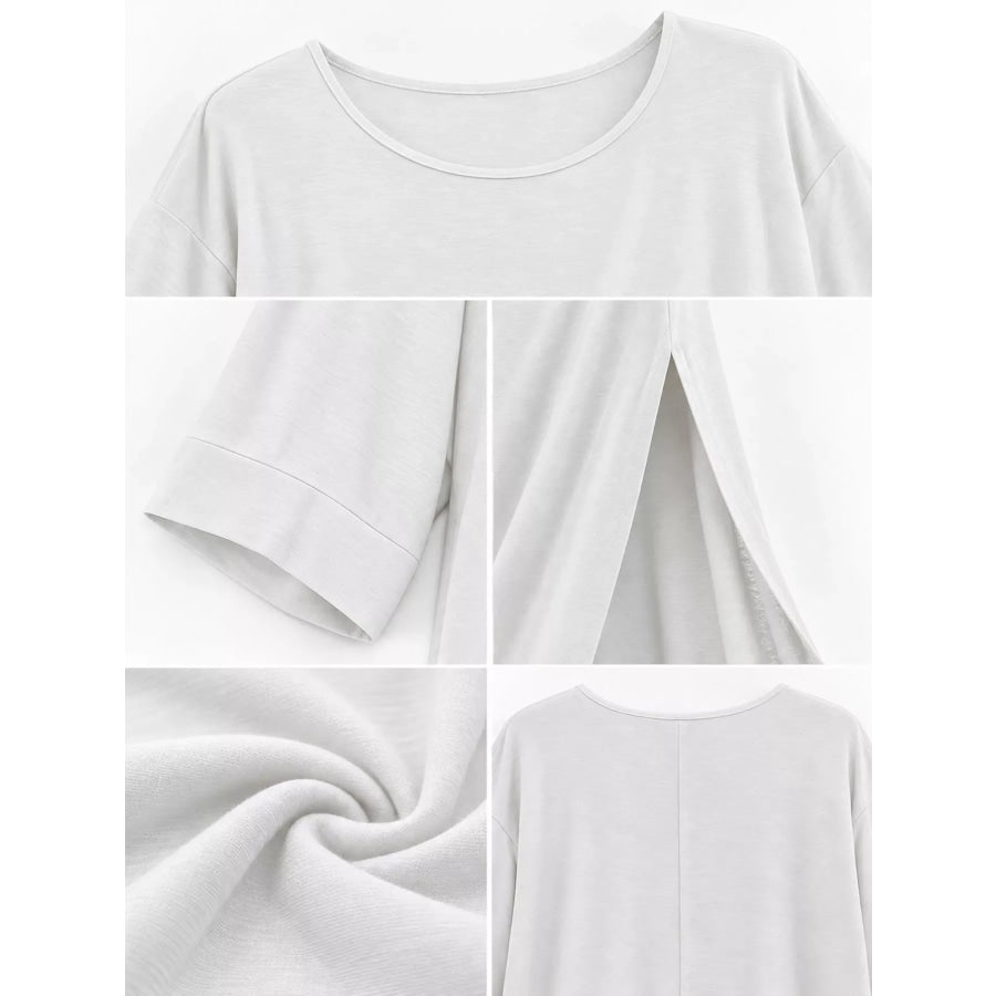 Full Size Elegant High-Slit Maxi Tunic Dress Plus Apparel and Accessories