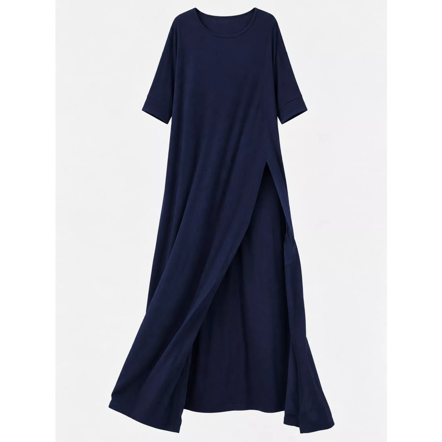 Full Size Elegant High-Slit Maxi Tunic Dress Plus Apparel and Accessories