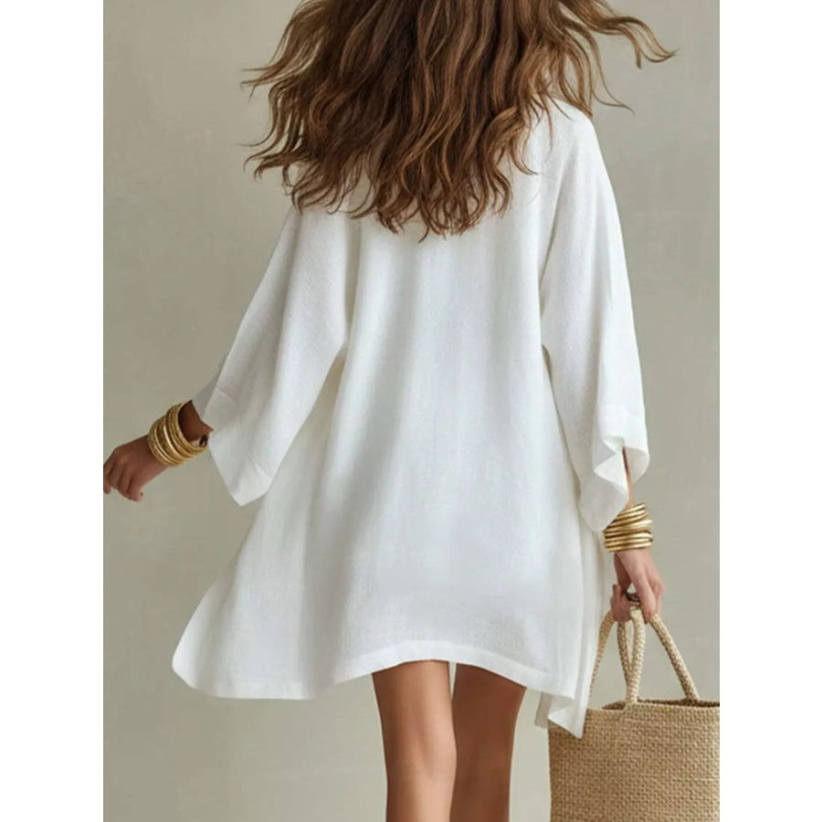 Full Size Elegant Tank and Drawstring Shorts with Cardigan 3-Piece Set Plus Size Apparel and Accessories