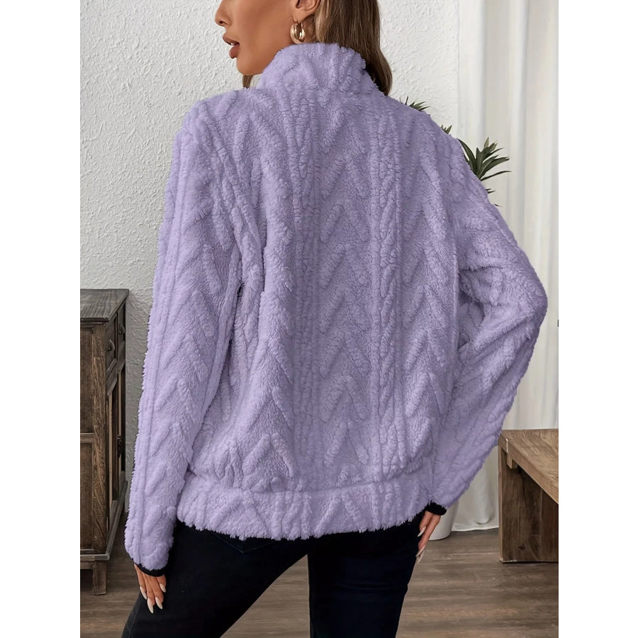 Full Size Fleece Half Zip Sweatshirt Plus Size Apparel and Accessories