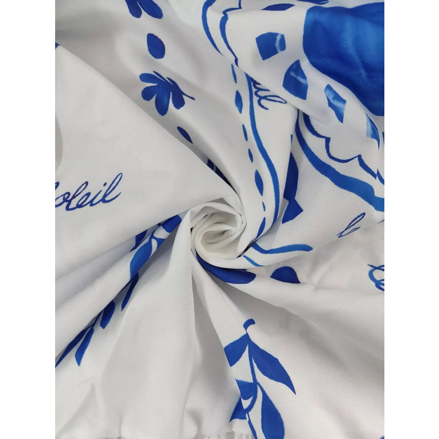 Full Size Floral Print Puff Sleeve Maxi Dress Plus Size Apparel and Accessories