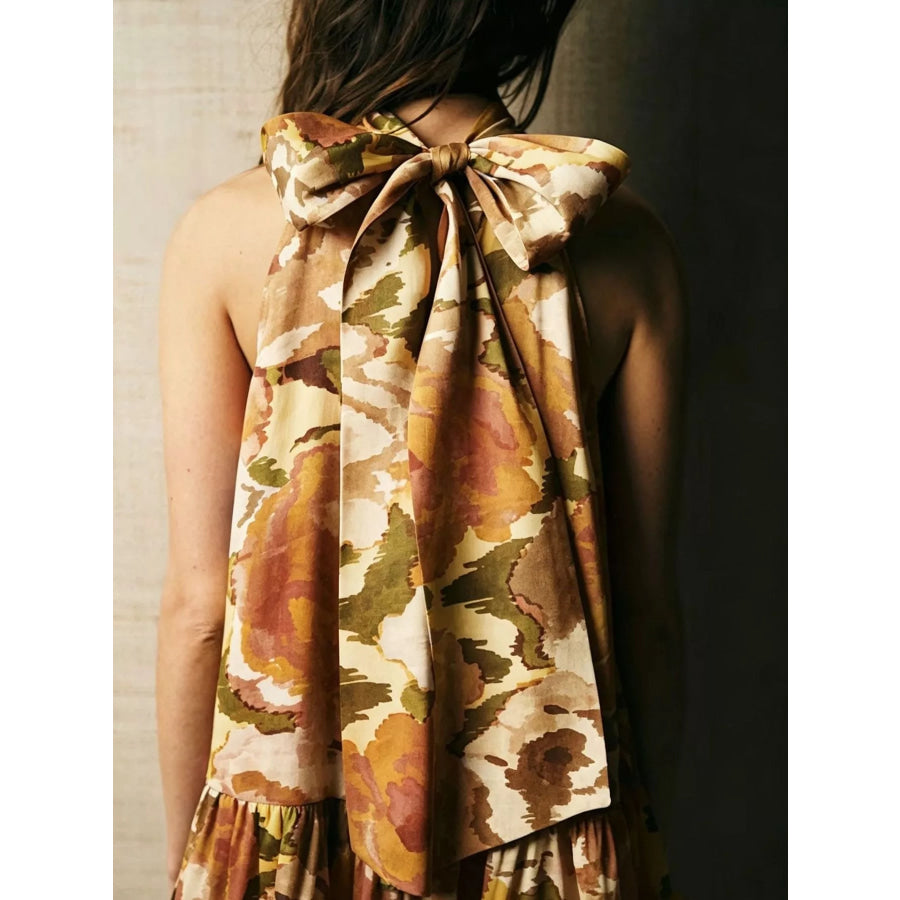 Full Size Floral Print Sleeveless Mini Dress Plus Apparel and Accessories