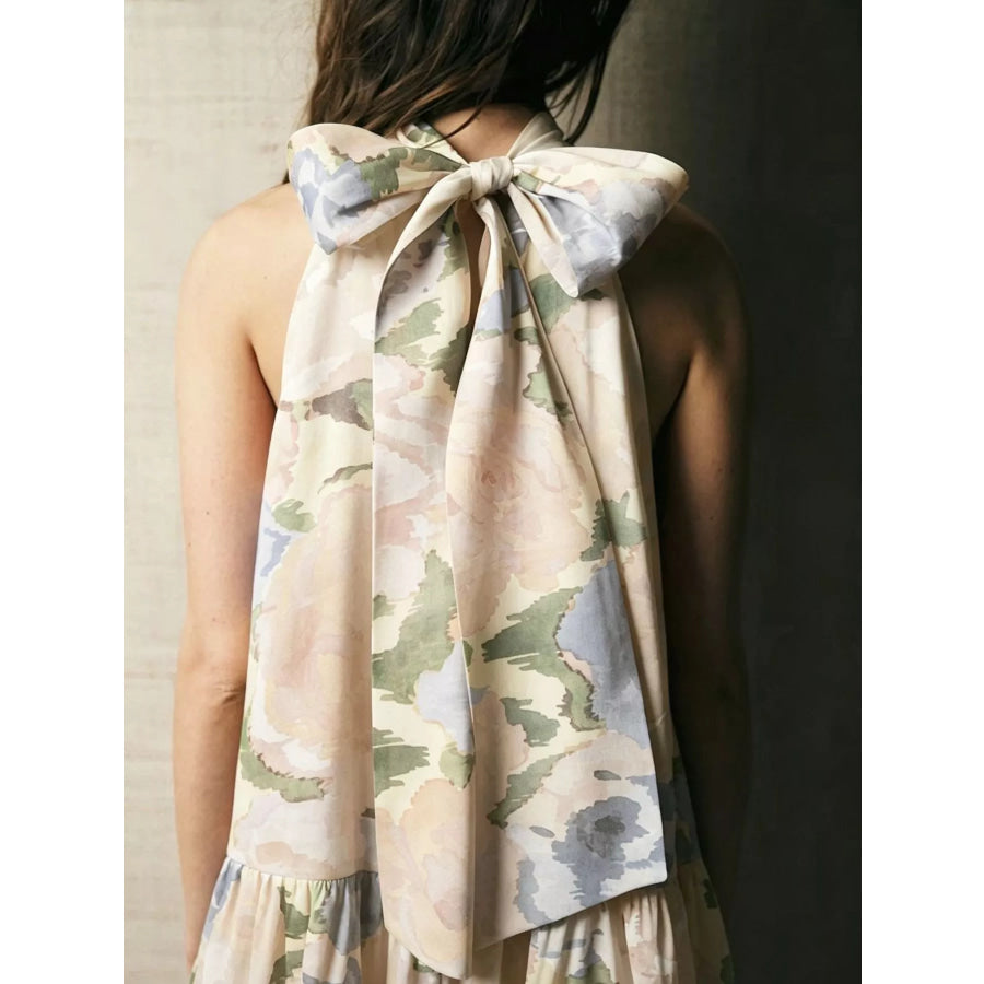Full Size Floral Print Sleeveless Mini Dress Plus Apparel and Accessories