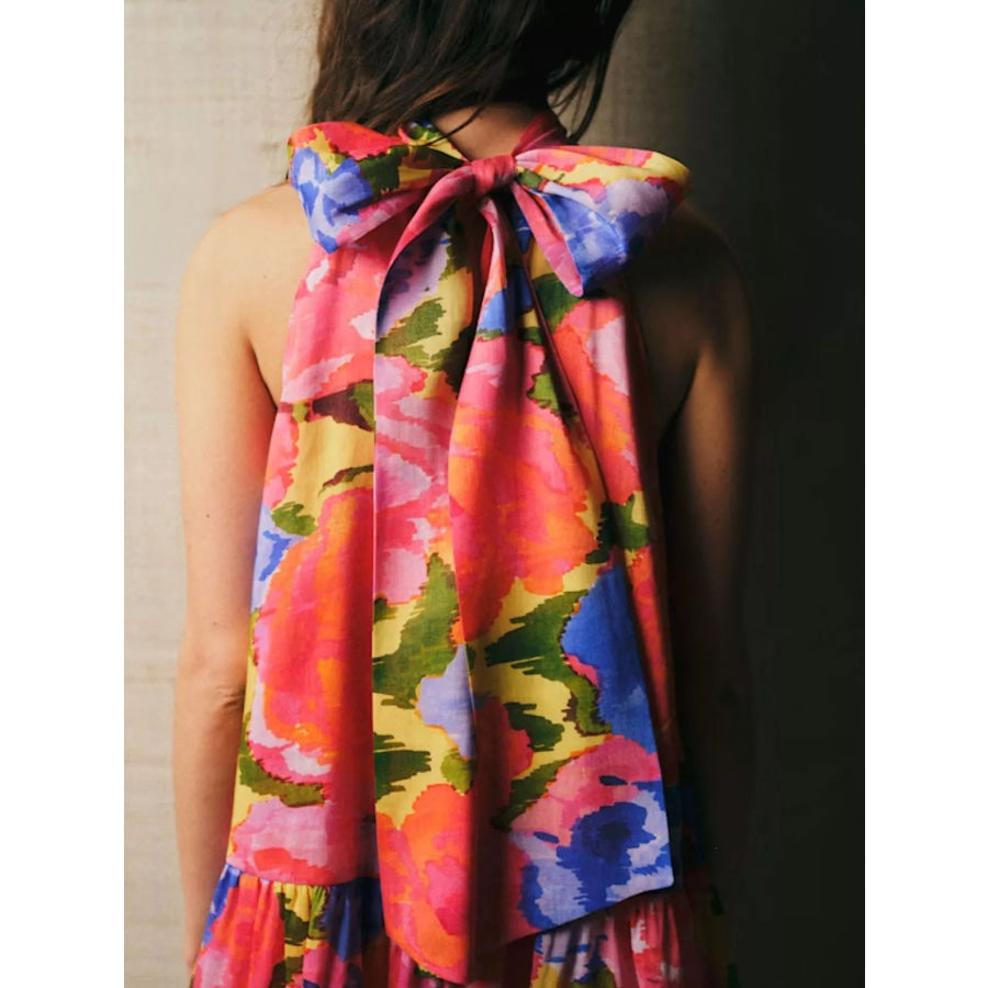 Full Size Floral Print Sleeveless Mini Dress Plus Apparel and Accessories