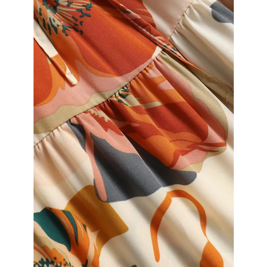 Full Size Floral Print Tiered Ruffle Midi Skirt Plus Size Apparel and Accessories