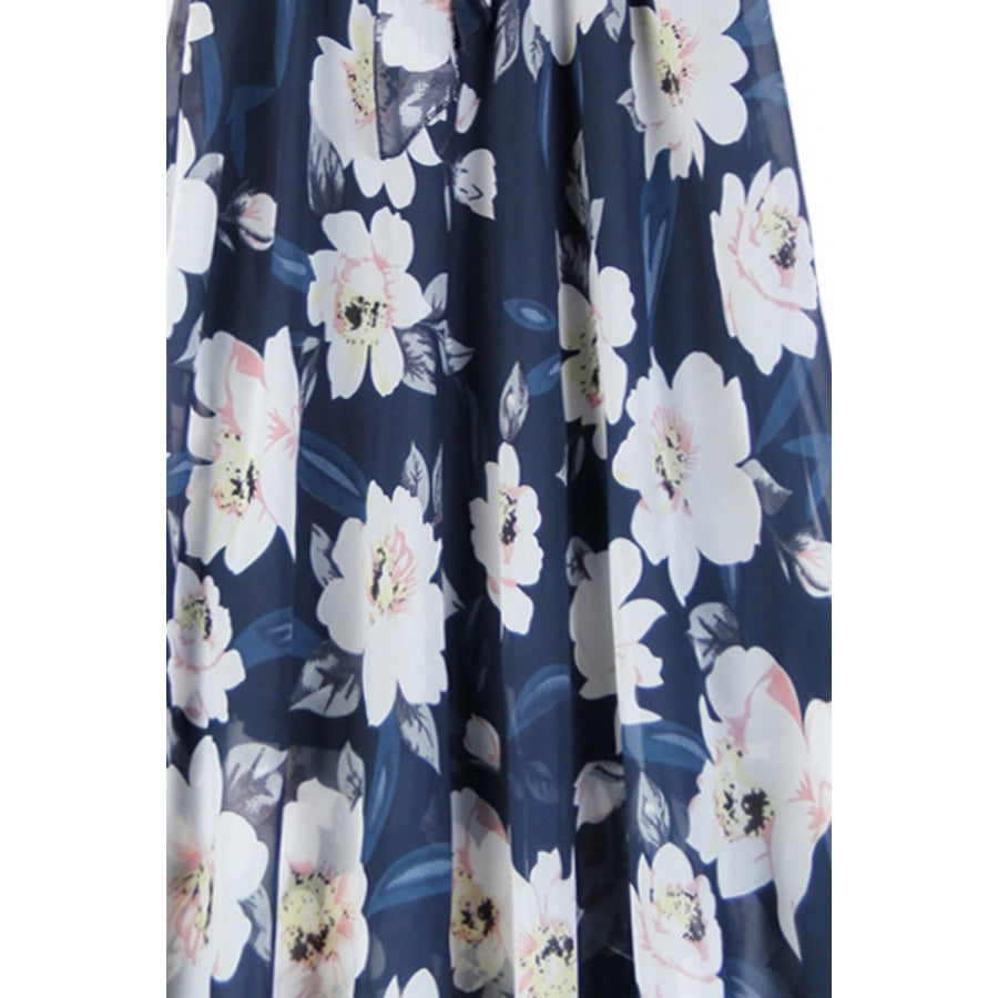 Full Size Floral Tie-Waist Skirt