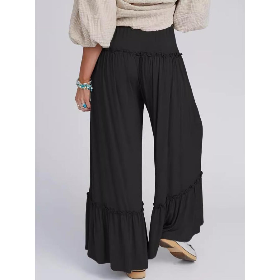 Full Size Frill Wide Leg Pants Apparel and Accessories