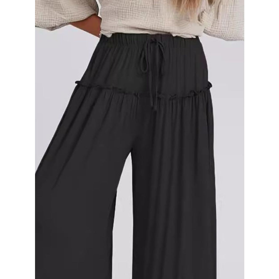 Full Size Frill Wide Leg Pants Apparel and Accessories