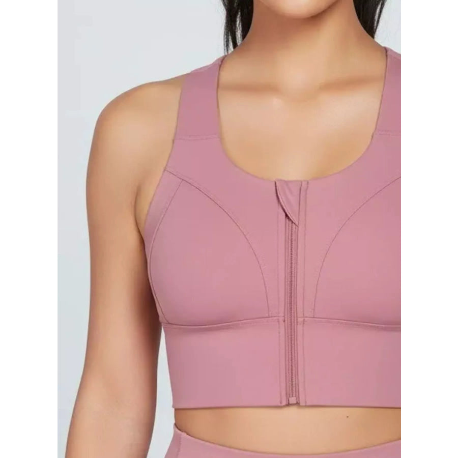 Full Size Front-Zip Active Tank Plus Size Apparel and Accessories