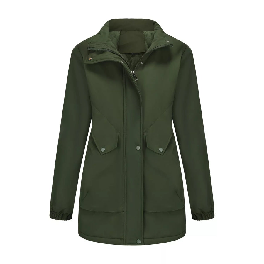 Full Size Fur Hooded Warm Winter Parka Outerwear Plus Size Apparel and Accessories