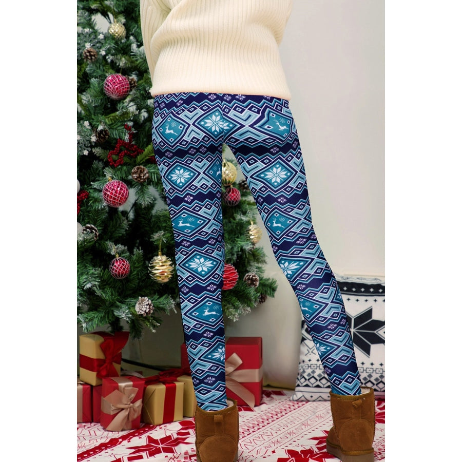 Full Size Geometric Leggings Azure / S