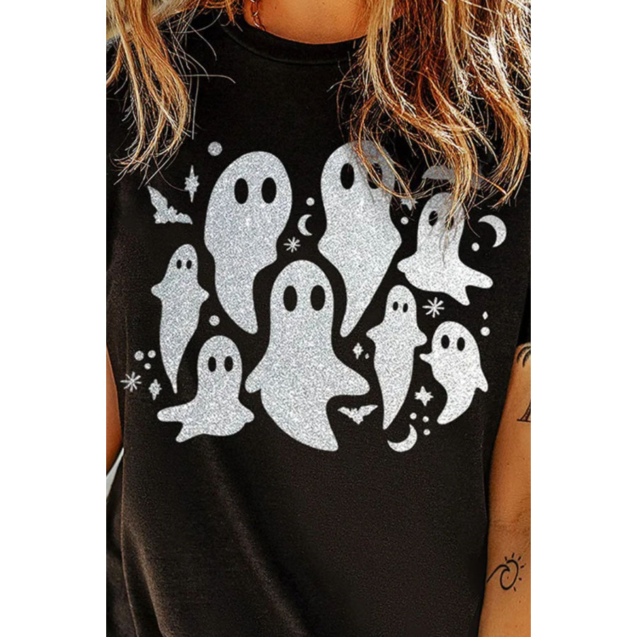 Full Size Ghost Round Neck Short Sleeve T-Shirt Apparel and Accessories