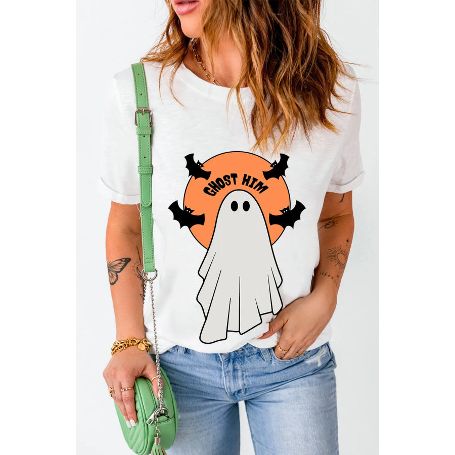 Full Size Ghost Round Neck Short Sleeve T-Shirt Apparel and Accessories