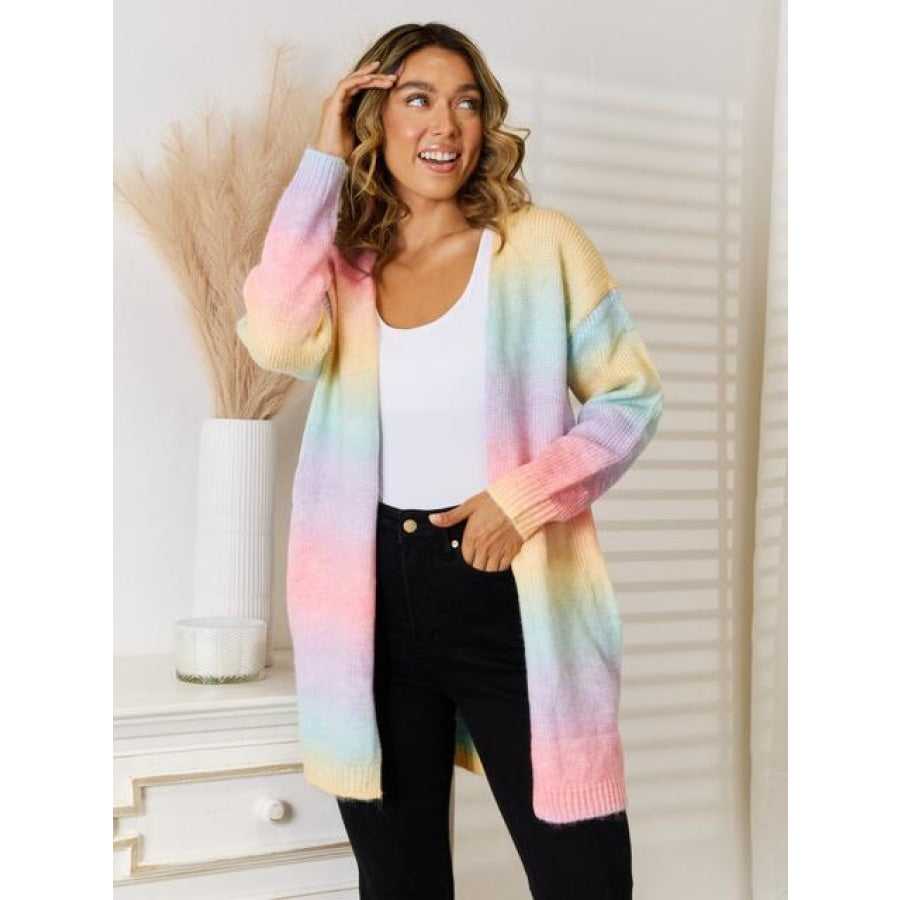 Full Size Gradient Open Front Cardigan Clothing